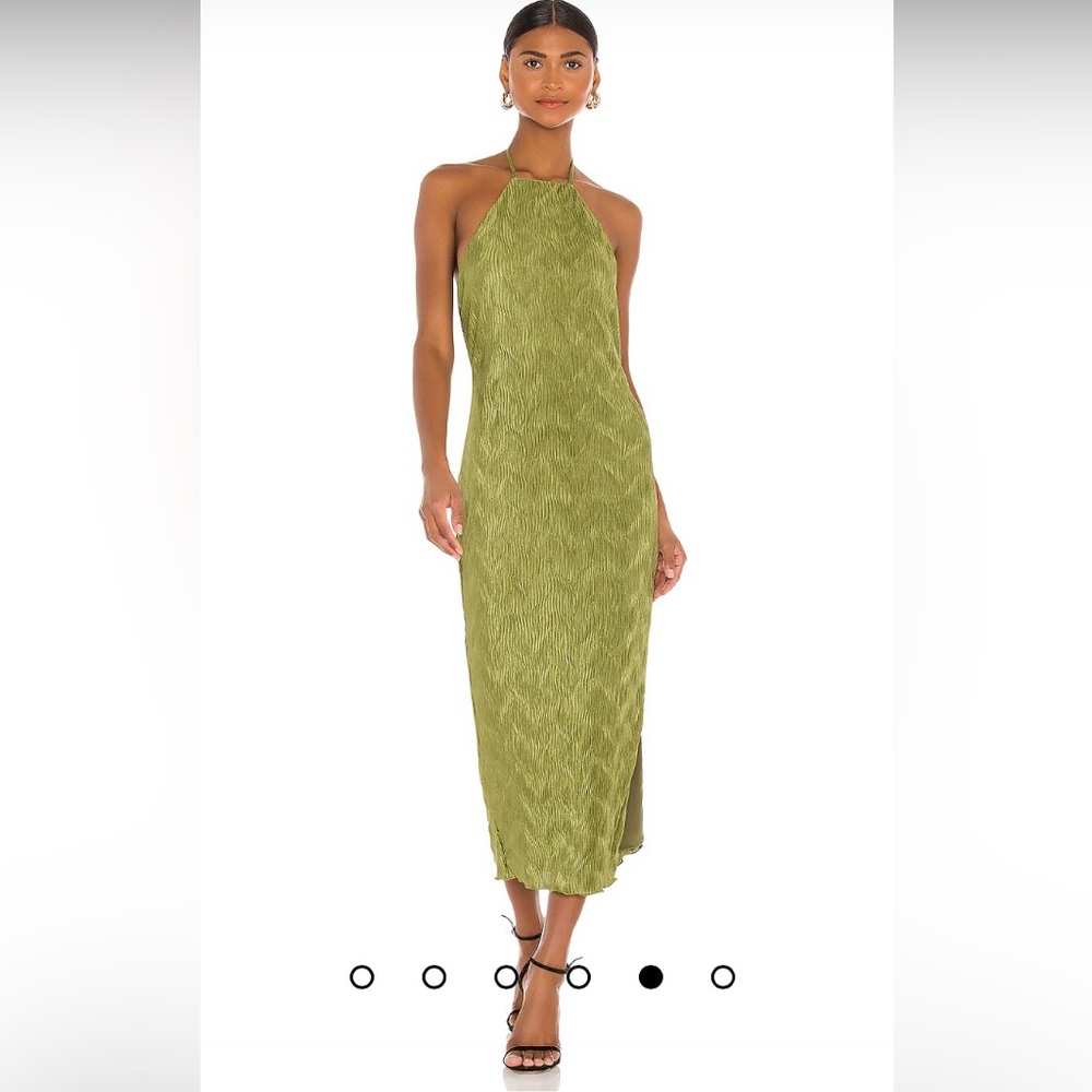House of Harlow 1969 Revolve Frederick Dress olive Green halter size medium